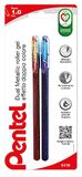 Pentel K110 Hybrid Dual Metallic 1 st Paars+Metallic Blauw/1 st Oranje+Metallic Geel