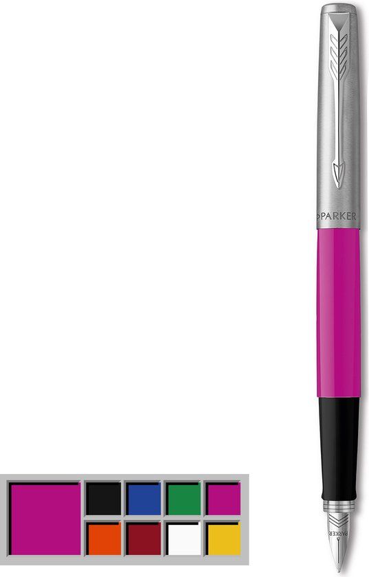 Parker Jotter Originals Vulpen - Magenta - Medium Punt - Blauwe Inkt