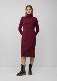 s.Oliver Robe en maille à manches longues et fente, hauteur mollet, Bordeaux, Taille 34