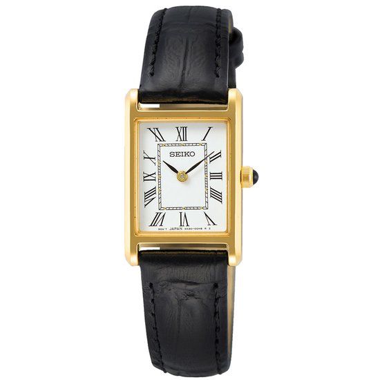 Seiko SWR108P1 - Zilverkleurig wijzerplaat dameshorloge met leren band