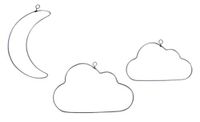 Rayher 24126000 Set van 3 halve maanvormige garens en geassorteerde wolken 10-12 cm