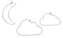Rayher 24126000 Set van 3 halve maanvormige garens en geassorteerde wolken 10-12 cm