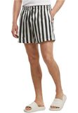 Urban Classics Striped Seersucker Zwemshorts - L - Zwart/Gebroken wit