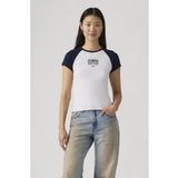 Levi's Graphic Riley Raglan Tee Maat: M | Tops Outlet | Dames | Blauw