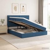 vidaXL Bed met matras en hoofdeinde Blauw 160 x 200 cm Stof