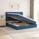 vidaXL Bed met matras en hoofdeinde Blauw 160 x 200 cm Stof