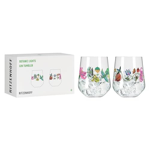 RITZENHOFF Botanic Lights 3891002 Gin-glas - 700 ml - Tumbler set van 2 - serie Botanic Lights - motief zomer - Made in Germany