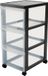 IRIS Design Chest ladekast - 3 diepe lades - Kunststof - Zwart/Transparant