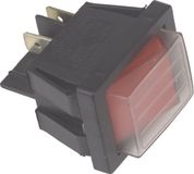 Universeel - Schakelaar 16A 4 Cont.Rode Lamp 26X21 PVC Bescherm