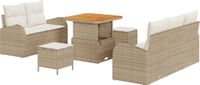 vidaXL - Tuinbank - Set - 8 - st - Beige - poly - rattan
