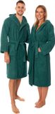 Lavea® Badjas Dames & Badjas Heren van 100% Katoen – Zachte Badjas van Badstof met Capuchon, Unisex Design, Ideaal voor Sauna & Thuis - L - Smaragd