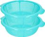 PLASTICFORTE Keuken vergiet - 2x stuks - Blauw - 31 x 9,5 cm - Kunststof