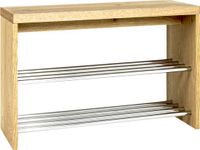 Haku Schoenenrek met verchroomde planken | Draagvermogen 85 kg | Eikenhouten design | Bruin