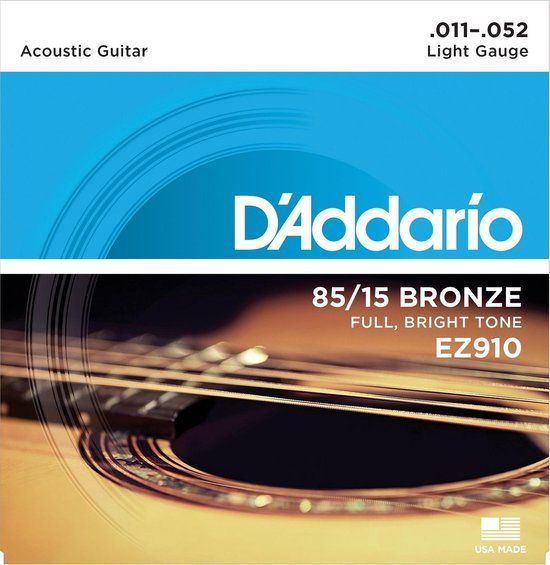 D'Addario EZ910 85/15 Bronze Acoustic Guitar Strings - 11-52