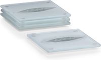 Zeller Glazenonderzetters - 4 stuks - Bladeren print - 10 x 10 cm