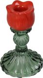 HD Collection Bougeoir Tulipe Verre 8x8x12cm