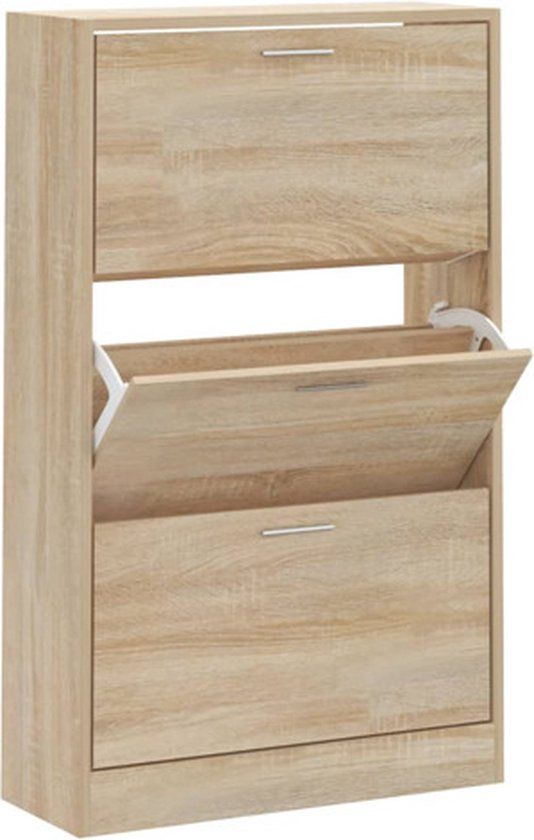 vidaXL Schoenenkast - Sonoma eiken, 63x24x103 cm