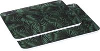Secret de Gourmet Set 2x dienbladen/serveerbladen rechthoekig Jungle - Groen - Melamine