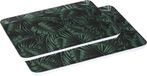 Secret de Gourmet Set 2x dienbladen/serveerbladen rechthoekig Jungle - Groen - Melamine