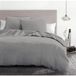 HOME LINGE PASSION Housse de couette 3 pièces - HP72078 - Microfibre - 240 x 260 cm - Gris clair