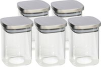 Gerimport Gerim - 5x Voorraadpotten 1400ml Glas en RVS Deksel
