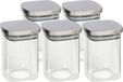 Gerim - 5x Pots de stockage 1400ml Verre et couvercle en acier inoxydable