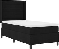 vidaXL LED Boxspring Bed met Matras Zwart 90 x 190 cm Stof