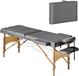 HOMCOM Table de massage - Revêtement synthétique, Hêtre - 215x60x89 cm - Gris