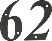 AMIG Huisnummer 62 - massief gesmeed staal - 10cm - noir