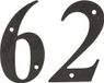 AMIG Huisnummer 62 - massief gesmeed staal - 10cm - noir