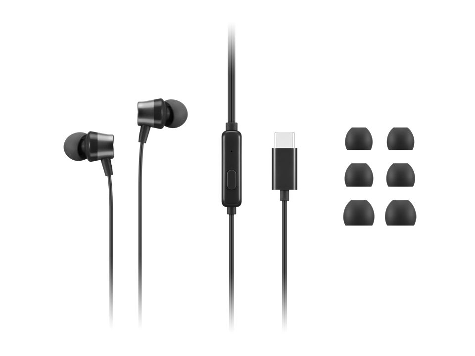 Lenovo 4XD1J77351 In-ear Headset - USB Type-C - Zwart