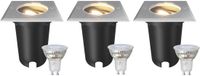 LEDVION Set van 3 LED Grondspot Buiten IP67 3W 230V 345Lm 2700K GU10 wit