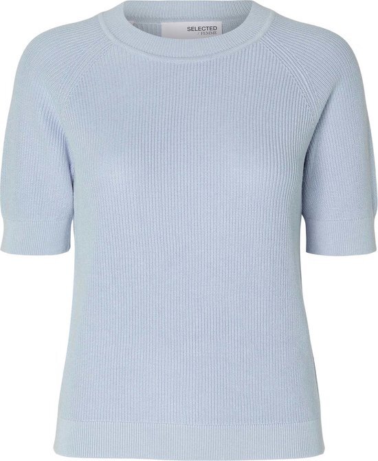 Selected Femme - Gebreide Top Elinna Blauw - Vrouwen - Maat XS