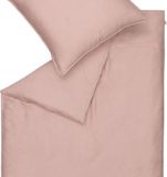 Schöner Wohnen Pure Ensemble de literie Coton satin Rose Uni Fermeture éclair 200x200 cm