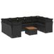 vidaXL 10-delige Loungeset met Kussens, Poly Rattan, Zwart