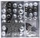 H&S Collection Ambiance 45-delige Kerstversieringset grafietkleurig
