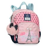 Enso Bonjour Kleine rugzak, roze, 19 x 23 x 8 cm, polyester, 3,5 l