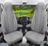 BREMER SITZBEZÜGE Premium Camper stoelhoezen voor Challenger WPL409 in Grijs (2 losse stoelen)
