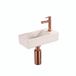 Saniclass Fuente fonteinset – rechthoekig – 40x22x10 cm – solid surface beige – geborsteld koperen kraan