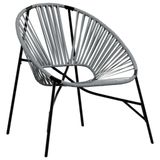 VidaXL Tuinstoel Egg Polyrattan Zwart en Lichtgrijs