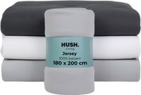HUSH Living Hoeslaken Jersey 180x200+30cm Lichtgrijs