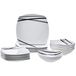 Amazon Basics - Servies van 18 stuks, moderne stralen, voor 6 personen