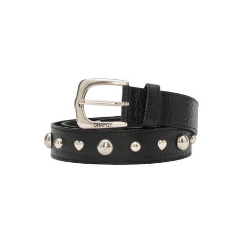 Fabienne Chapot Play of Studs Black Leather Belt
