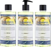 Claudius Cosmetics B.V. Claudius Douchegel Fresh Ginger 500 ml - set van 3 stuks - met gratis pomp - Showergel