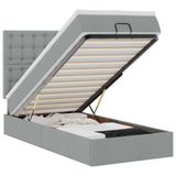 vidaXL Ottoman Bed with Mattress Light Grey Fabric 160x200cm