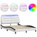 VidaXL Bedframe met LED zonder matras "Hvar" Wit en Zwart 140x190 cm