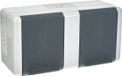 JUNG opbouw stopcontact met randaarde 2-voudig horizontaal met onderkast 16A IP44 - WG800 grijs (8220-1W)