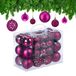 Relaxdays Kerstballen - Set van 50 - Onbreekbaar - Kunststof - ∅ 3, 4 & 6 cm - Paars-Roze