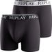 Replay Boxershorts 2-pack Hommes Noir Coton/Élasthanne Uni