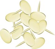 Alco Prikbord punaises met platte kop - set 600x stuks - goud - metaal
